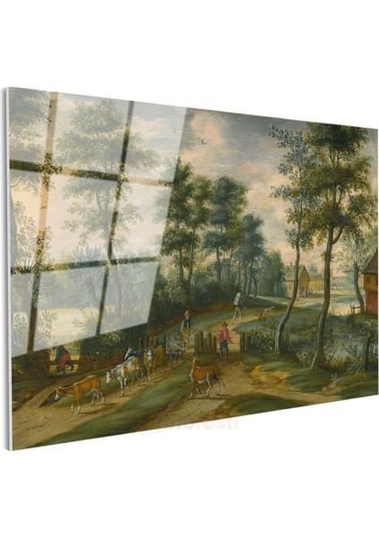 Jan Brueghel - Kırsal Manzara Cam Tablo