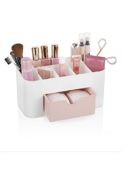 Beyaz Kozmetik Saklama Kutusu, Şık ve Pratik Organizer Seti