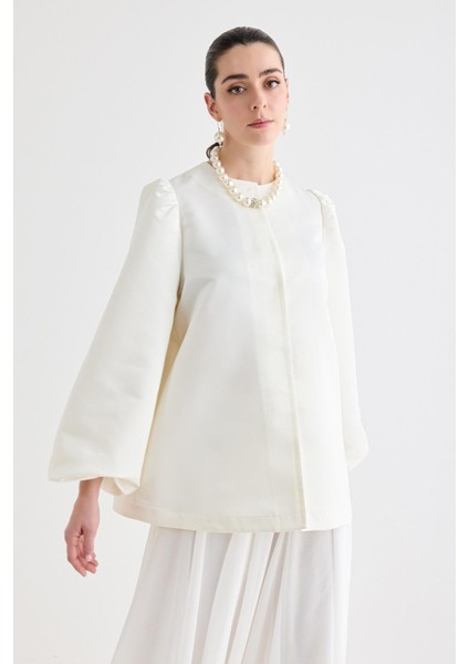 Vera Tafta Ceket Ekru