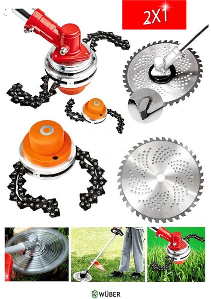 Pro Zincirli Tırpan Canavar Başlık Benzinli Tırpan 40 Diş Bıçak Elmas Testere 2li Set modelleri