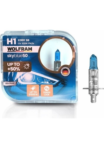 Halojen Ampul H1 Ampul Sky Blue Beyaz Işık 12V 100W 22101SB