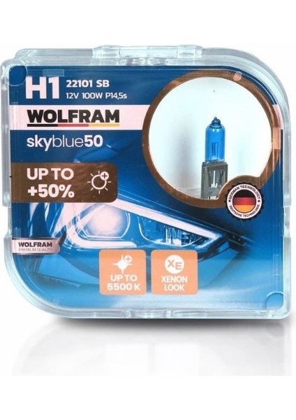 Halojen Ampul H1 Ampul Sky Blue Beyaz Işık 12V 100W 22101SB fiyatları