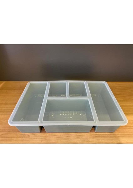 2'li Renkli Luna Set, 5 Bölmeli Çekmece Içi Düzenleyici, Kapaklı Organizatör fiyatları