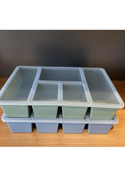 2'li Renkli Luna Set, 5 Bölmeli Çekmece Içi Düzenleyici, Kapaklı Organizatör fırsatları