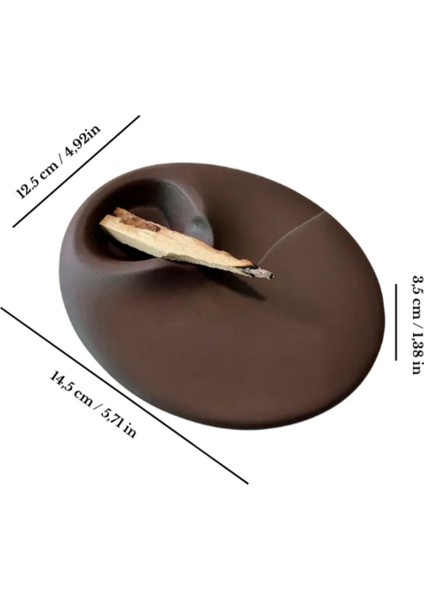 Elite Kahverengi El Yapımı Taş Tozu Tütsülük – Palo Santo & Tütsü Tabağı 1 Adet