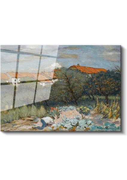 Henri Martin - Kır Bahçesi Manzarası Cam Tablo fiyatları