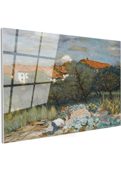 Henri Martin - Kır Bahçesi Manzarası Cam Tablo modelleri
