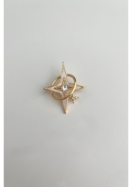 Taşlı Mineli Kuzey Yıldızı Broş (En:3,5 cm Boy:4 Cm) fiyatları