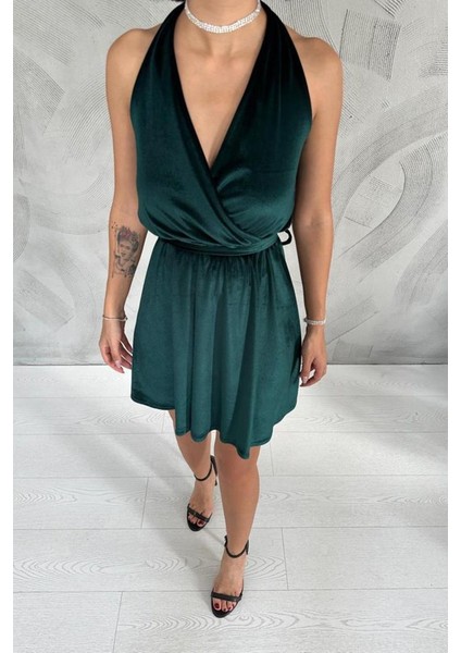 Zümrüt Boyundan Geçmeli Elbise modelleri