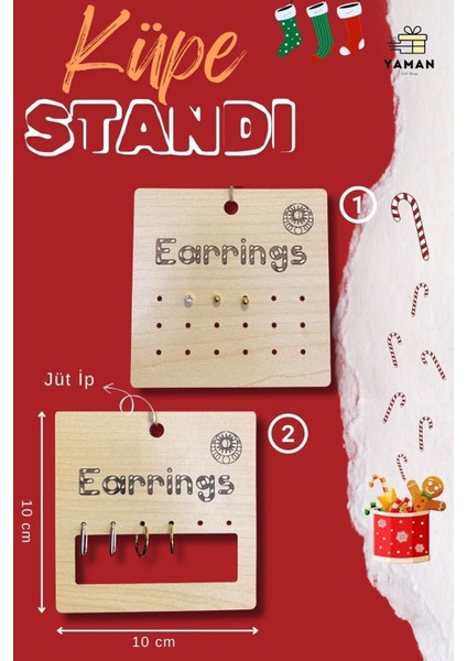 Ipli Küpe Askısı Seti, 10X10 Cm, 2'li Paket, Şık ve Düzenli Saklama Sağlar