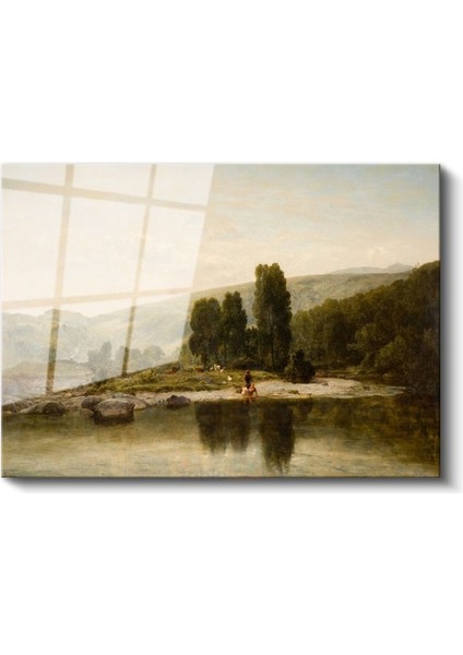 John Constable - Nehir Kenarı Cam Tablo
