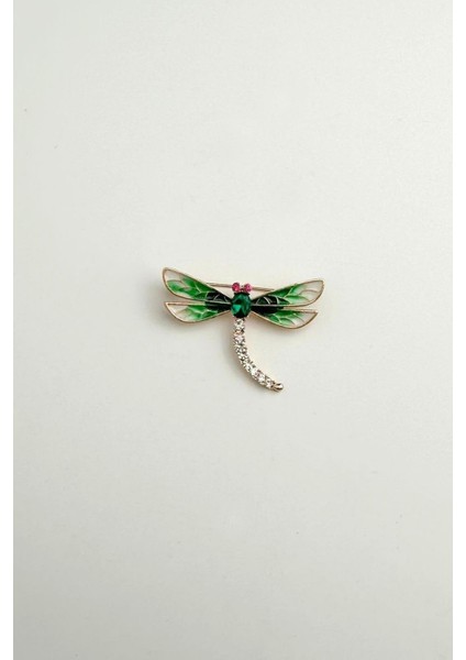 Mineli Taşlı Yusufçuk Broş (En:5 cm Boy:4 Cm) modelleri