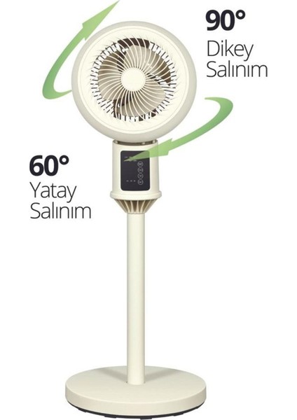 Kumandalı Sirkülasyonlu Ayaklı Vantilatör – 45W Sessiz 3 Kademeli Dokunmatik Fan 8 Inç fiyatları