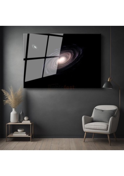 Spiral Galaksi - Uzayın Derinliklerinde Dönen Yıldız Kümesi Cam Tablo