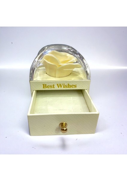 Gül Detaylı Mini Takı Organizeri, Krem Renk, Şık ve Kullanışlı Hediye Kutusu fırsatları