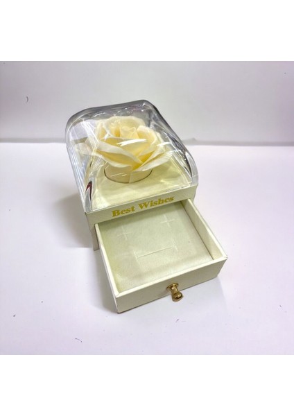 Gül Detaylı Mini Takı Organizeri, Krem Renk, Şık ve Kullanışlı Hediye Kutusu indirimleri