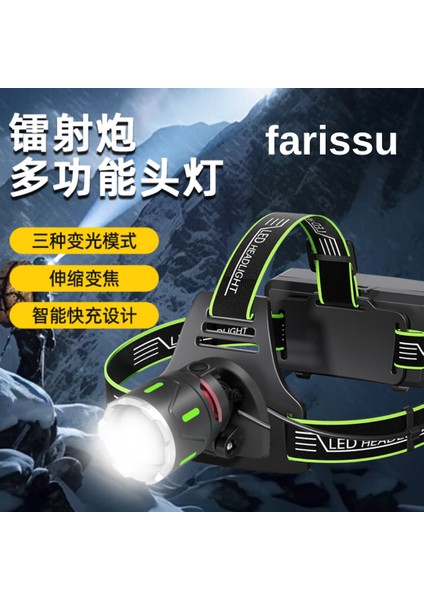 Şarjlı Zoomlu LED El Feneri | 5000+ Lümen | 2X18650 Pil | 1000M Menzil | 5 Işık Modu | IP55 Su Geçirmez