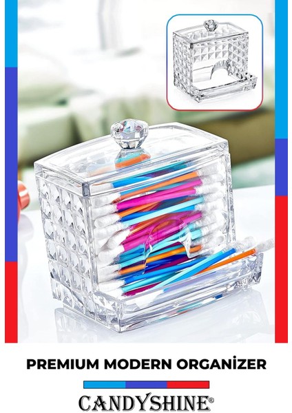 Şık Beyaz Pamuklu Çubuk Organizer, Modern Kozmetik Düzenleyici