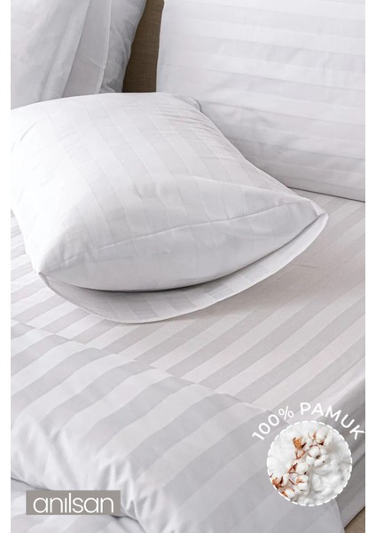 4'lü Çizgili Yastık Kılıfı %100 Pamuk– 50X70 Cm, 83TEL fırsatları