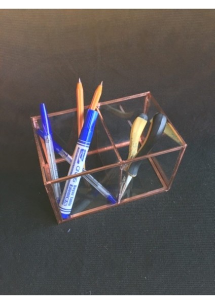 Cam Bölmeli Makyaj ve Kalemlik Organizeri, Şık ve Düzenli Saklama Çözümü