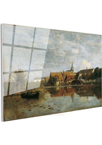 Jean-Baptiste-Camille Corot - Köy Manzarası Cam Tablo