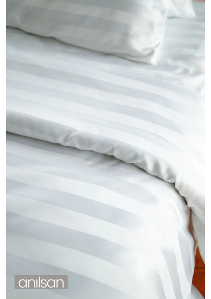 Çizgili Tek Kişilik Lastikli Çarşaf Düğmeli Nevresim Takımı %100 Pamuk 1 Adet Yastık Kılıfı,83tel fiyatları