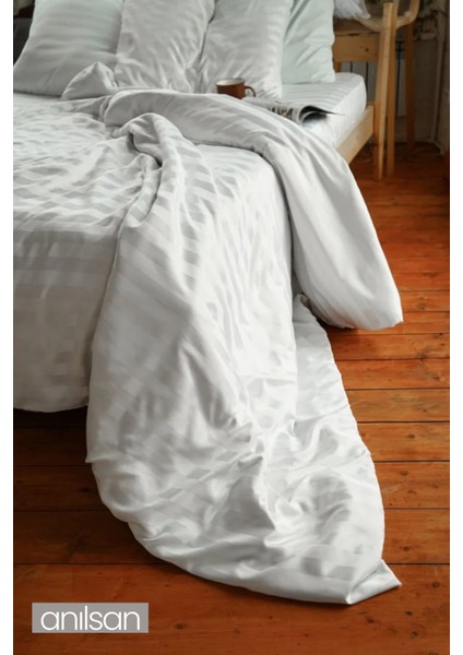 Çizgili Tek Kişilik Lastikli Çarşaf Düğmeli Nevresim Takımı %100 Pamuk 1 Adet Yastık Kılıfı,83tel modelleri