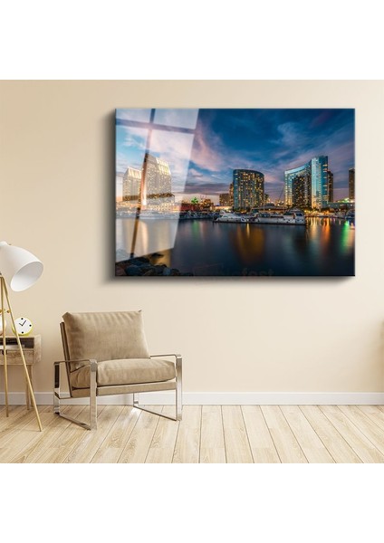 San Diego Marina - Modern Gökdelenler Cam Tablo