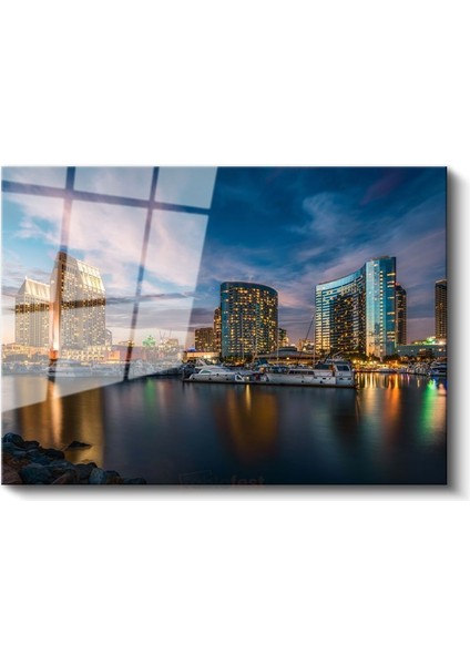 San Diego Marina - Modern Gökdelenler Cam Tablo fiyatları