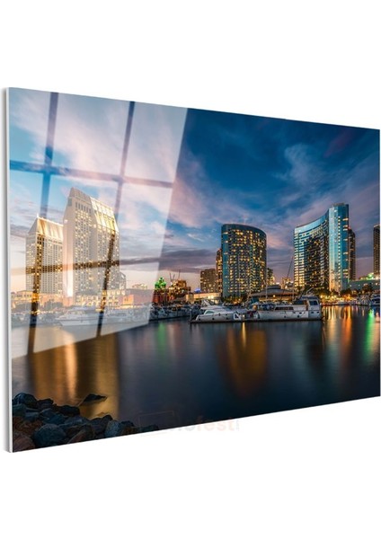 San Diego Marina - Modern Gökdelenler Cam Tablo modelleri