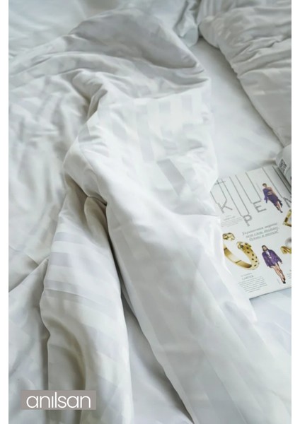 Çizgili Tek Kişilik Lastikli Çarşaf Düğmeli Nevresim Takımı %100 Pamuk 1 Adet Yastık Kılıfı,83tel indirimleri