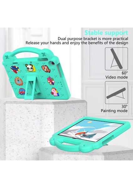 Lenovo Tab M10 (Gen 3) Için Düşmeye Dayanıklı Eva Koruyucu Tablet Kılıfı Çizilmeye Dayanıklı Tablet Kılıfı Kickstand Ile-Yeşil (Yurt Dışından)