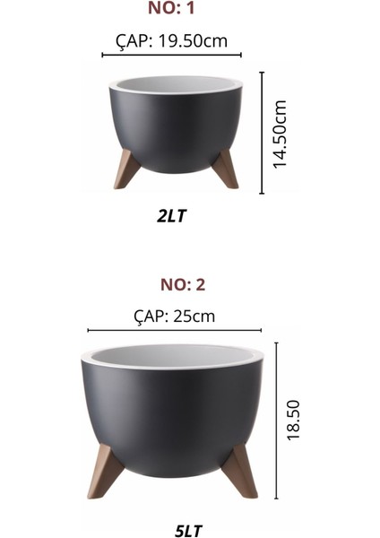 Ufo Model 2'li Saksı Seti