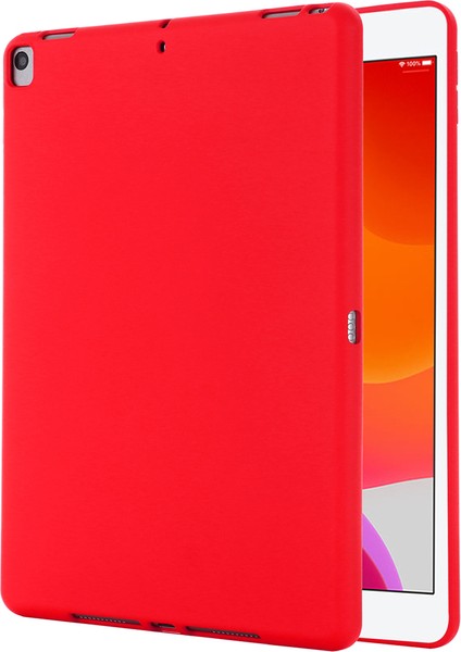 Sıvı Silikon Jel Ka Darbeye Dayanıklı Ince Kabuk Tam Vücut Koruma Kılıfı iPad 10.2 (2020)/(2021)/(2019)-KIRMIZI (Yurt Dışından)