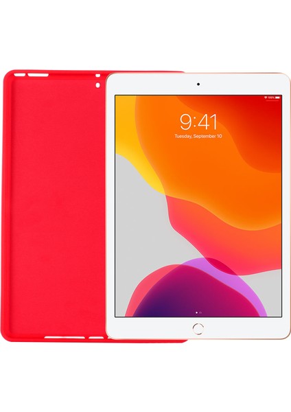 Sıvı Silikon Jel Ka Darbeye Dayanıklı Ince Kabuk Tam Vücut Koruma Kılıfı iPad 10.2 (2020)/(2021)/(2019)-KIRMIZI (Yurt Dışından) indirimleri