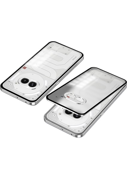 Hiçbir Şey Için Telefon (2A)KILIF Açılır Kilitli Düşmeye Karşı Alüminyum Alaşımlı + Pc Mat Telefon Kılıfı-Gümüş (Yurt Dışından)