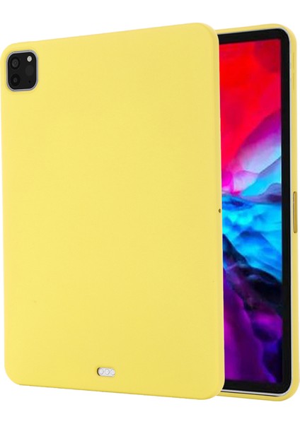 Yumuşak Sıvı Silikon Tablet Kılıfı Koruyucu Kılıf iPad Pro 11 Inç (2021)-SARI (Yurt Dışından)