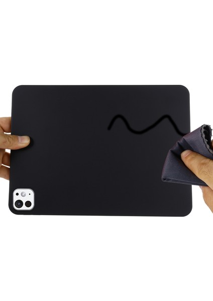 iPad Pro 11(2024)KILIF Sıvı Silikon Çizilmez Tablet Kılıfı-Siyah (Yurt Dışından)