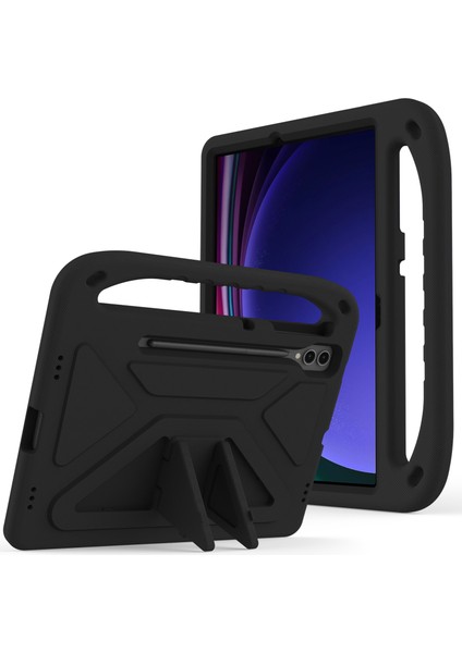 Samsung Galaxy Tab S7+/s8+/s9+ Için Eva Tablet Kılıfı,çocuk Dostu El Tutma Yeri Destek Ayağı Kapağı-Siyah (Yurt Dışından)