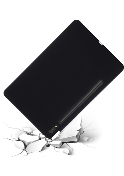 Samsung Galaxy Tab S8/s7 Düz Renk Tablet Kılıfı Mikrofiber Astar Sıvı Silikon Düşmeye Karşı Koruyucu Kılıf-Siyah (Yurt Dışından) indirimleri