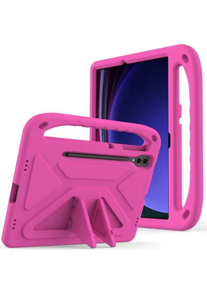 Eva Tablet Kılıfı Samsung Galaxy Tab S7+/s8+/s9+,çocuk Dostu El Tutma Ayaklı Kılıf-Gül (Yurt Dışından)