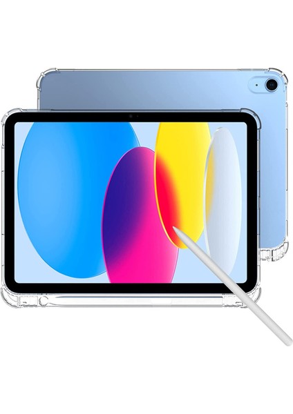 iPad (2025)/10.9 (2022) Için Darbeye Dayanıklı Tpu Tablet Kılıfı Güçlendirilmiş Köşeler Kalem Yuvalı Şeffaf Koruma Kılıfı (Yurt Dışından) modelleri