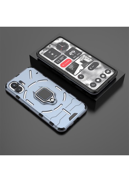 Hiçbir Şey Için Telefon (2) Sert Pc + Yumuşak Tpu Telefon Arka Kapağı Döndürülebilir Halka Tutucu Ayaklı Telefon Kılıfı - Mavi (Yurt Dışından) fırsatları