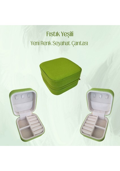 Yeşil Fermuarlı Takı ve Seyahat Çantası, Şık ve Pratik Organizer