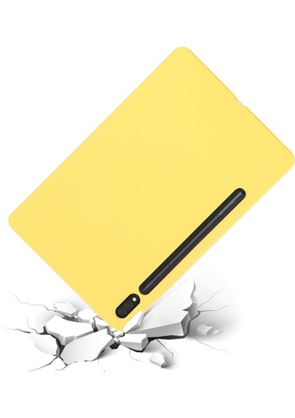 Samsung Galaxy Tab S9 Ultra Sıvı Silikon Kılıf Mikrofiber Astar Tablet Kılıfı-Sarı (Yurt Dışından) indirimleri
