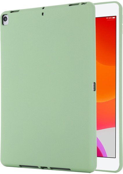 Sıvı Silikon Jel Ka Darbeye Dayanıklı Ince Kabuk Tam Vücut Koruma Kılıfı iPad 10.2 (2020)/(2021)/(2019)-YEŞIL (Yurt Dışından)