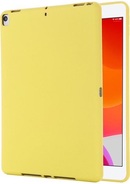 Sıvı Silikon Jel Ka Darbeye Dayanıklı Ince Kabuk Tam Gövde Koruma Kılıfı iPad 10.2 (2020)/(2021)/(2019)-SARI (Yurt Dışından)