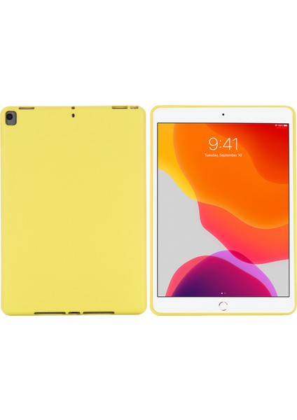 Sıvı Silikon Jel Ka Darbeye Dayanıklı Ince Kabuk Tam Gövde Koruma Kılıfı iPad 10.2 (2020)/(2021)/(2019)-SARI (Yurt Dışından) fiyatları
