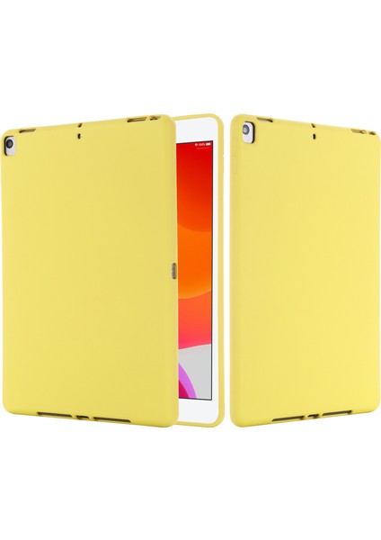 Sıvı Silikon Jel Ka Darbeye Dayanıklı Ince Kabuk Tam Gövde Koruma Kılıfı iPad 10.2 (2020)/(2021)/(2019)-SARI (Yurt Dışından) modelleri