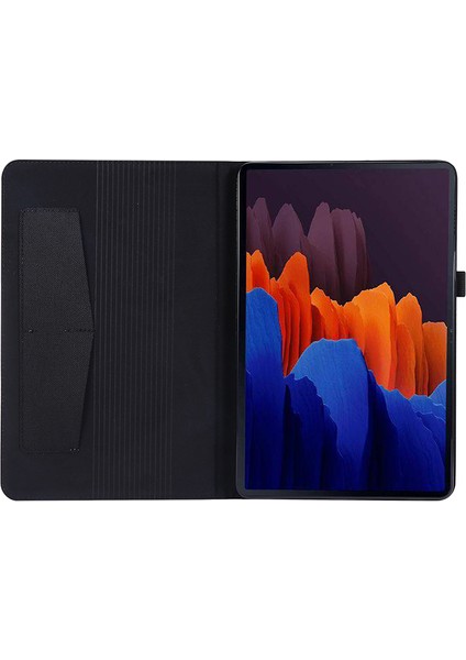 Samsung Galaxy Tab S9 Ultra Kılıf Kumaş Doku Kart Tutucu Tablet Standı Kapak-Siyah (Yurt Dışından) fiyatları